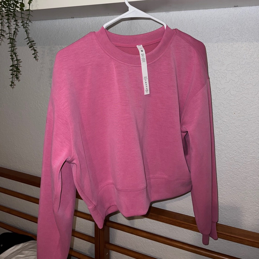 Lululemon Perfectly Oversized Cropped Crew Softstreme Pink Blossom  Size 2
